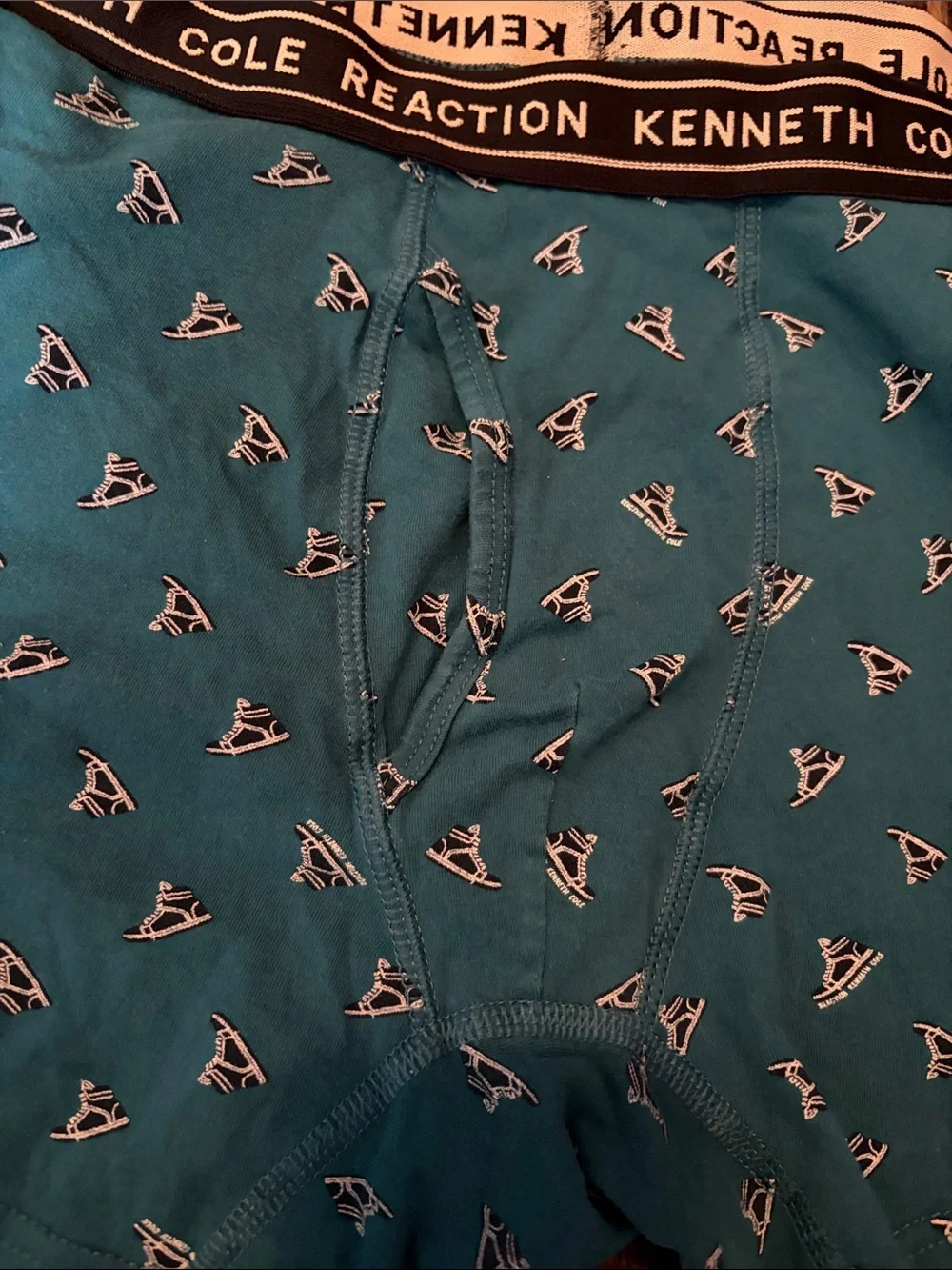 Kenneth Cole Teal Boxer Briefs with Tennis-shoe Motif Size Large